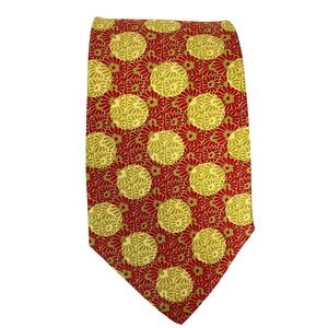 Andre Claude Canova For Georges Deboeuf Abstract Circle  Print Neck Tie Silk‎